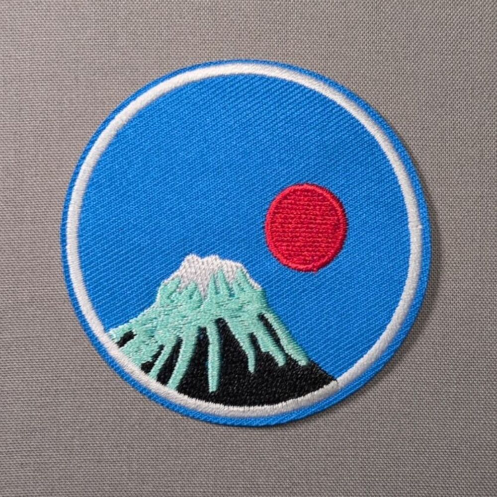 Mount Fuji Red Sun Outdoors Iron On Patch | Japanese Patch